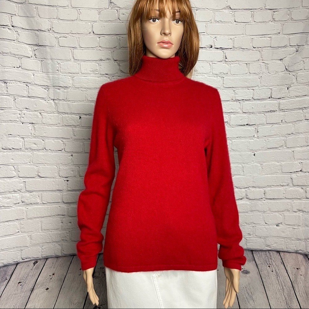 Charter Club Cashmere Red Turtleneck Sweater Size M